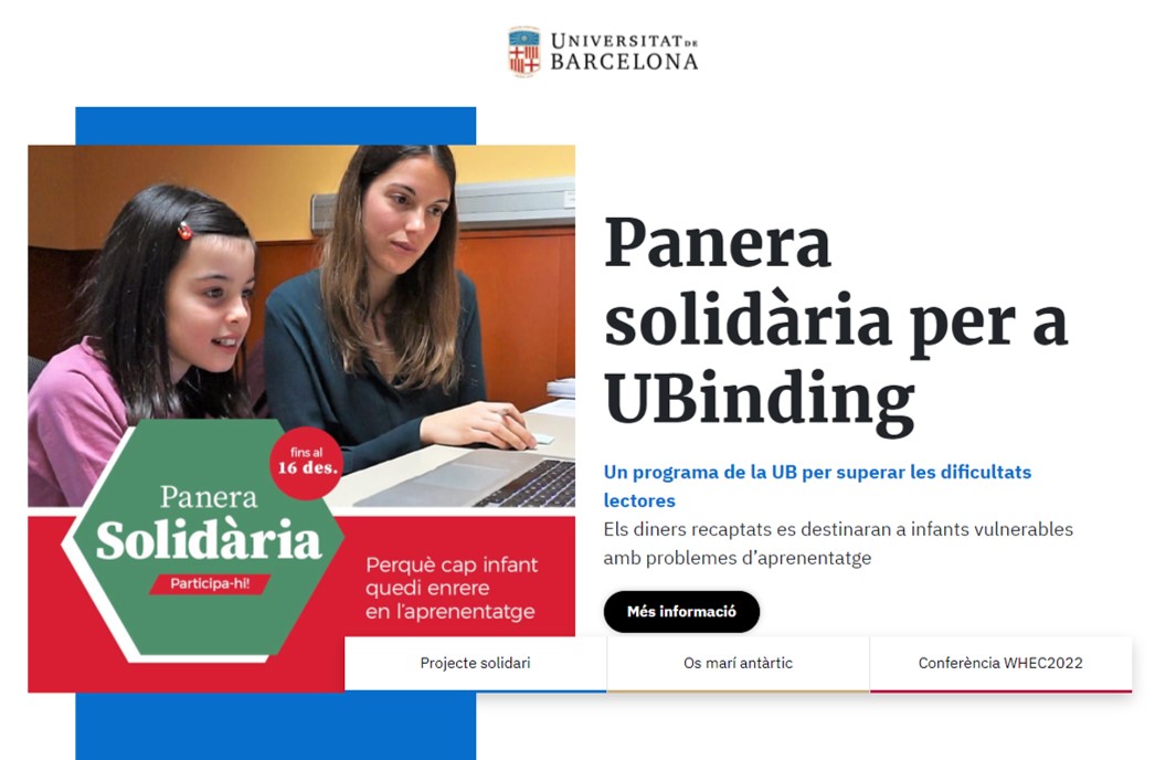 La Fundació Josep Finestres más cerca que nunca de la Panera solidaria de la UB