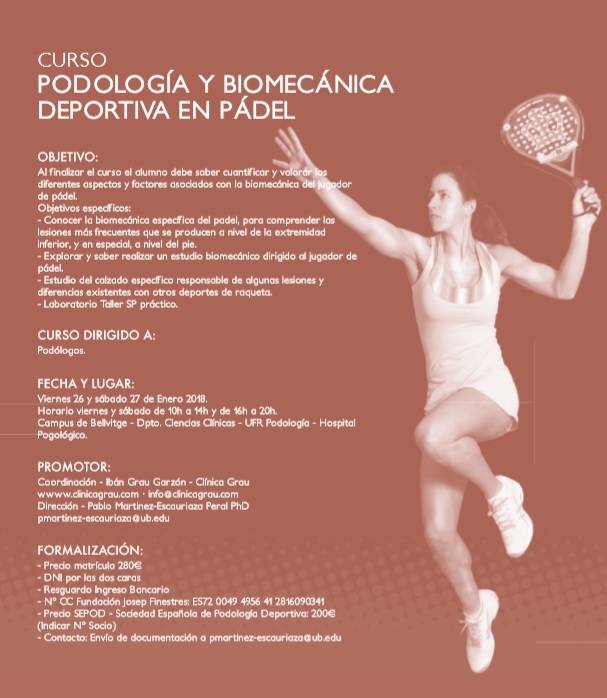 Curs de podologia i biomecànica esportiva en pàdel